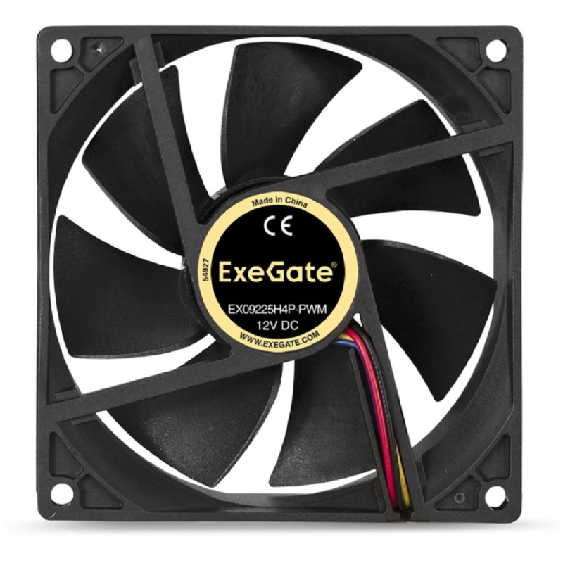 Фото  Exegate EX283384RUS Вентилятор ExeGate E09225H4P-PWM, 92x92x25 мм, гидродинамический, 4pin, PWM, 24dBA