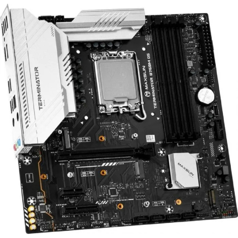 Фото  MAXSUN MS-Terminator B760M D5 (Socket 1700, mATX, 4*DDR5, DP/HDMI, 4*SATA3, 3*M.2, 1xPCI-E x16 /1xPCI-E x4, 6*USB 2.0,  2*USB 3.2 Gen1, LAN 1*2.5G, RT