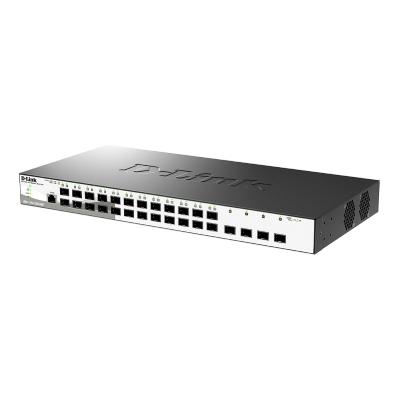 Фото  D-Link DGS-1210-28XS/ME/B2A Управляемый L2 коммутатор с 24 портами 100/1000Base-X SFP и 4 портами 10GBase-X SFP+