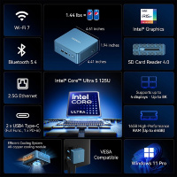 Фото  GEEKOM GMIT12U5125U-16512-EU Мини ПК IT12, GMIT12U5125U-16512-EU, Intel U5-125U 16GB+512GB, WIN11 Pro