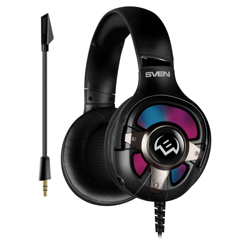 Фото  Игровые стереонаушники с микрофоном SVEN AP-U1100MV, черный (USB, RGB, 7.1)