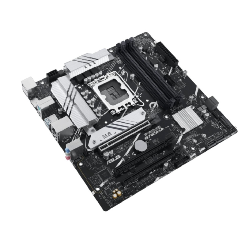 Фото  ASUS PRIME B760M-A-CSM (Socket 1700, mATX, 4xDDR5(128GB), 2xDP/HDMI, 3xPCIe 4.0x16, 4xSATA 6Gb/s,  2*M2,  2,5xLAN,  2xUSB 3.1, 4xUSB 2.0, 1xPS/2)
