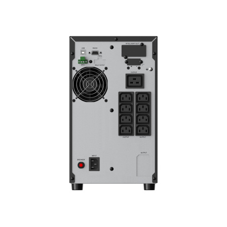 Фото  ИБП CBR ESSENCE ESN-2000C [Online 2000 VA / 2000 W, Tower, 6 x C13, LCD, HID-USB, RS232, EPO, SNMP slot] (ESN-2KT-6I-LCHERSC)