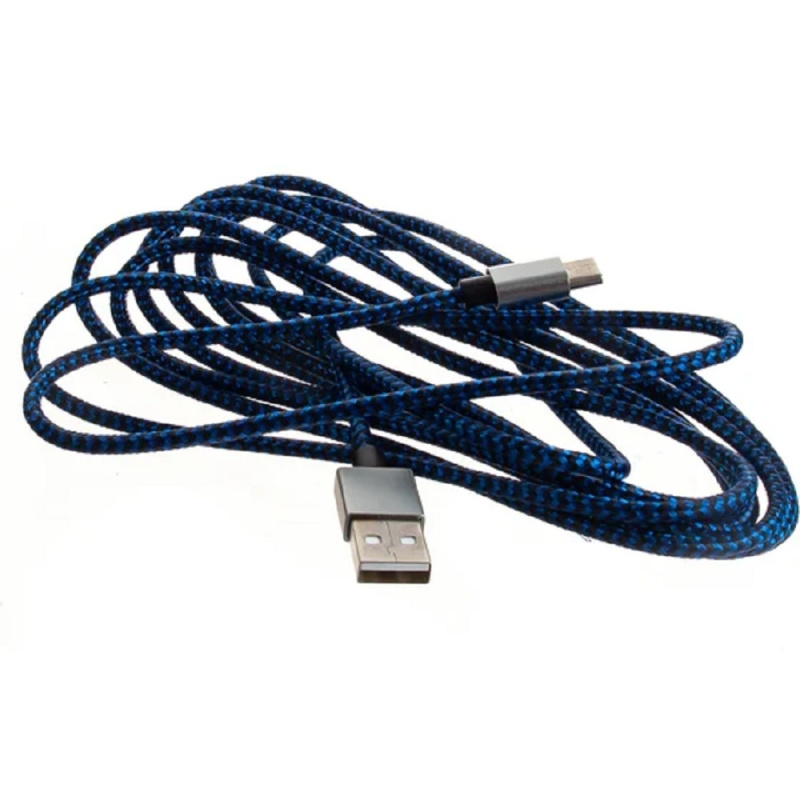 Фото  PERFEO Кабель USB2.0 A вилка - USB Type-C вилка, черно-синий, длина 3 м. (U4904)