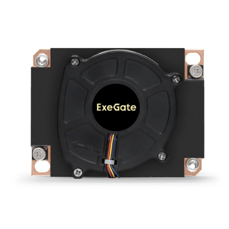 Фото  Exegate EX293438RUS Кулер ExeGate ESNK-P0067APS4.PWM.1U.3647.Cu (радиальный (улитка), медный, 1U, 3 тепл. трубки, LGA3647, TDP 165W, Fan 80mm, PWM, 15