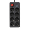 Фото  Filum Сетевой фильтр FL-SP8-1.8M-16, 4000 Вт., 8 розеток, шнур 1.8 м., черный {00-01095525}