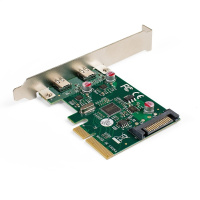 Фото  Exegate EX283715RUS Контроллер EXE-313 PCI-Ex4, 2*USB3.1 Type-C ext, разъем доп.питания (OEM)