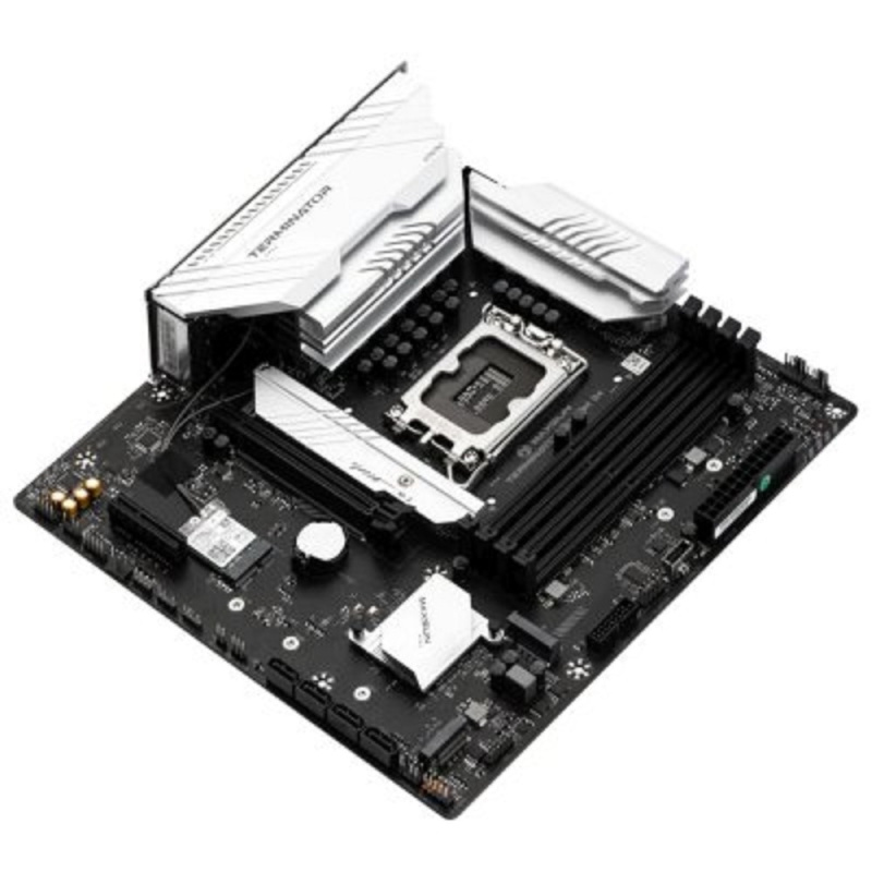 Фото  MAXSUN MS-Terminator B760M D4 WIFI6E V2 (Socket 1700, mATX, 4*DDR4(128b), DP/HDMI, 4*SATA3, 3*M.2, 1xPCI-E x16 /1xPCI-E x4, 6*USB 2.0, 2*USB 3.2 GEN2,