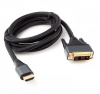 Фото  Кабель HDMI-DVI Cablexpert CC-HDMI-DVI-4K-6, 19M/19M, single link, 4K, медь, нейлоновая оплетка, метал.разъемы, 1.8м, черный, коробка