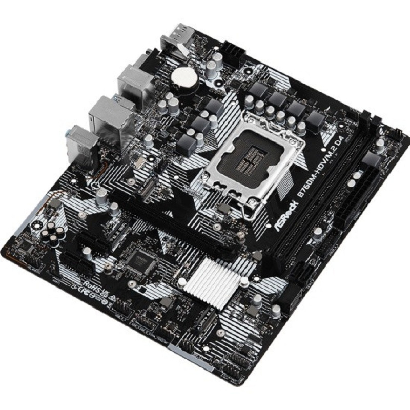 Фото  Asrock B760M-HDV/M.2 D4 RTL { LGA1700, 2xDDR4, 4xSATA, RAID M.2 VGA HDMI DP mATX}
