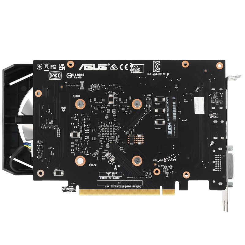Фото  Видеокарта ASUS GeForce RTX3050 Dual OC Edition 6GB GDDR6 96Bit DP/DVI/HDMI (DUAL-RTX3050-O6G) RTL