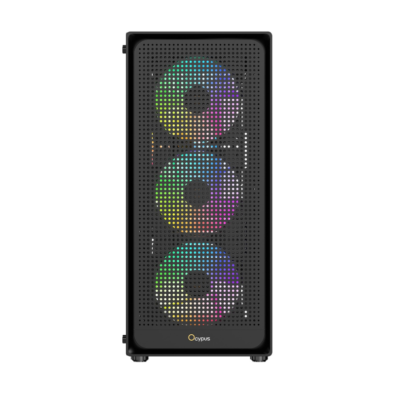 Фото  Case Ocypus Gamma C50 BK ARGB mATX / win / black / 4 ARGB fans / no PSU / Tempered Glass