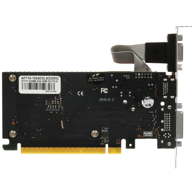 Фото  Видеокарта AFOX GT710 1G DDR3 64bit VGA/DVI/HDMI PASSIVE (AF710-1024D3L5) RTL