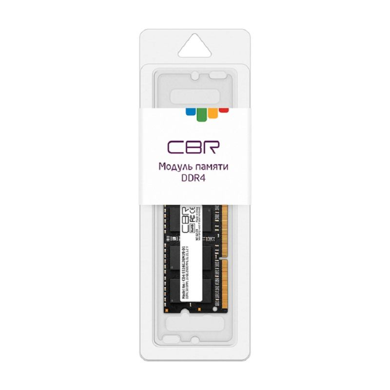 Фото  CBR DDR4 SODIMM 16GB CD4-SS16G26M19-01 PC4-21300, 2666MHz, CL19, 1.2V