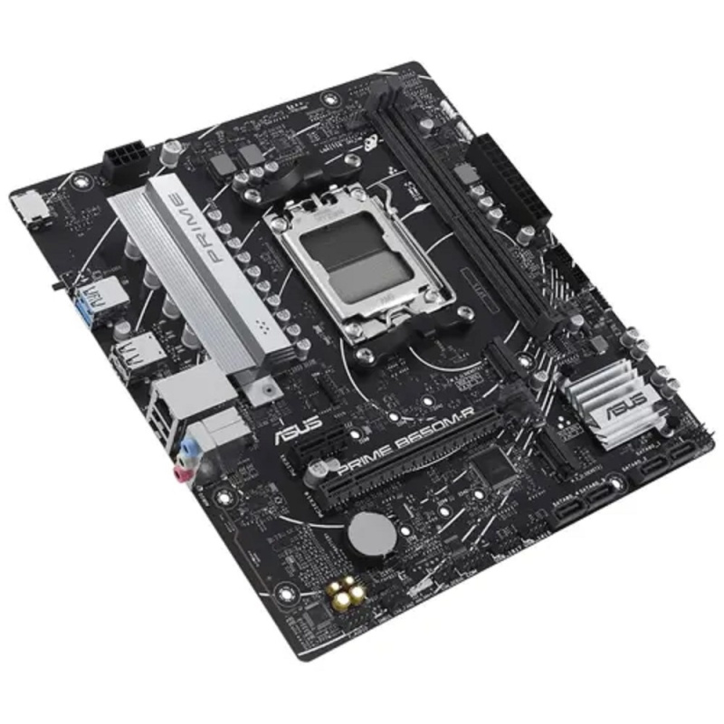 Фото  ASUS PRIME B650M-R (Socket AM5, mATX, 2xDDR5(96GB), HDMI 2.1, 1xPCIe 4.0x16/1xPCIe 4.0, 1xLAN (2.5GbE), 4xSATA 6Gb/s, 2xM.2, 2xUSB 3.2, 4xUSB 2.0)