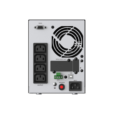 Фото  ИБП CBR ESSENCE ESN-1000C [Online 1000 VA / 1000 W, Tower, 4 x C13, LCD, HID-USB, RS232, EPO, SNMP slot] (ESN-1KT-4I-LCHERSC)