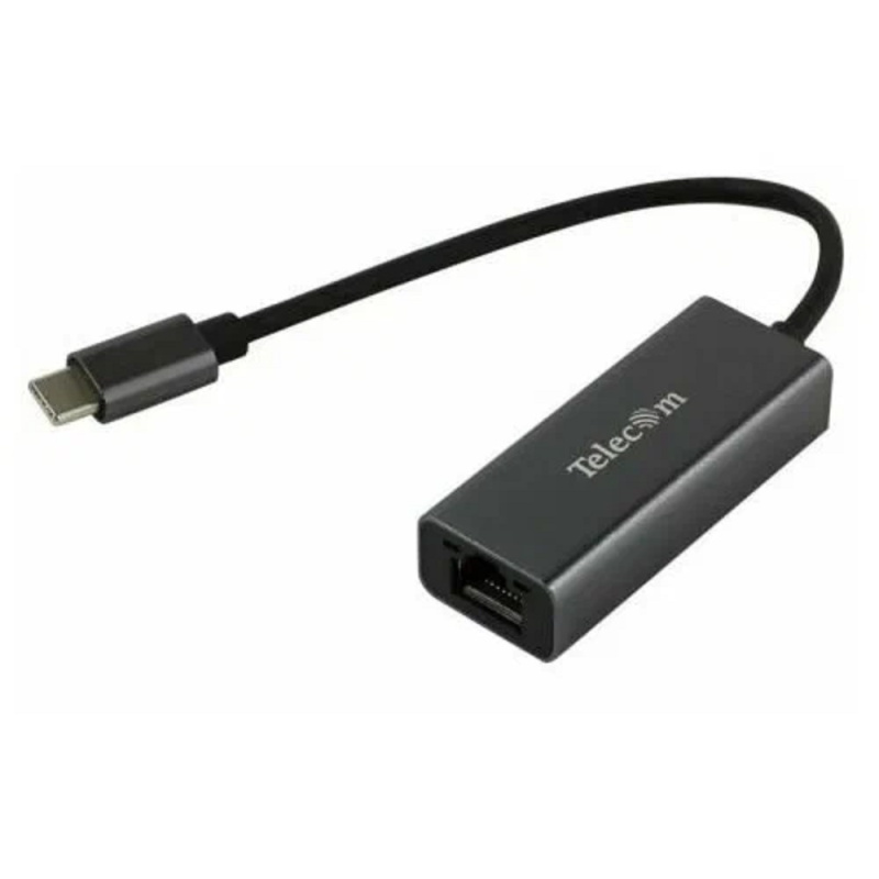Фото  Telecom <TU320M> Кабель-переходник USB 3.1 Type-C -->RJ-45 1000Mbps Ethernet, Aluminum Shell, 0.15м [6926123470442]