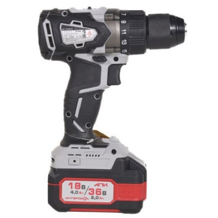 Фото  ИНТЕРСКОЛ ДА-13/36В 70 бесщеточная аккум. дрель-шуруп. Li-ion АПИ [814.2.2.70] { кейс, 2 аккум. 2,0Ач, ЗУ }