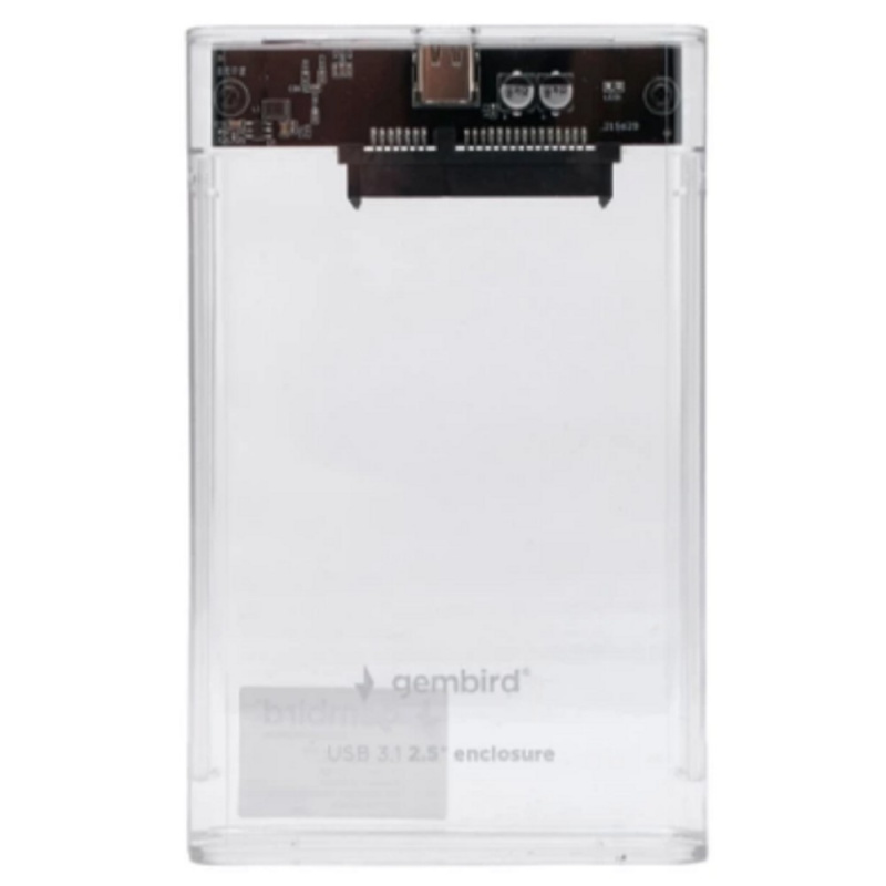 Фото  Gembird EE2-U3S-7 Внешний корпус USB 3.0 для 2.5" HDD/SSD порт Type-С, SATA III, пластик, прозрачный