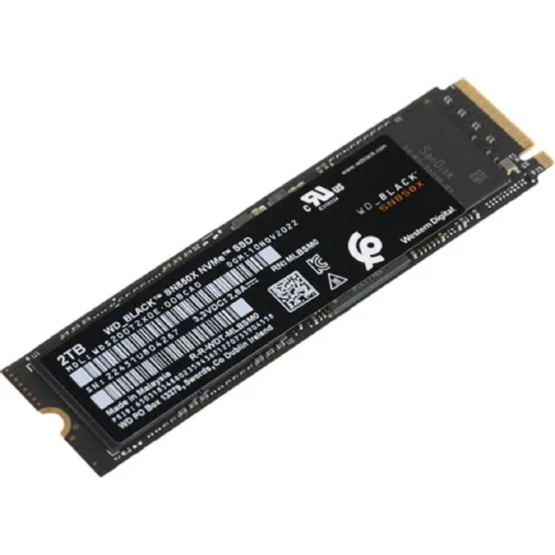 Фото  WD SSD Black SN850X, 2.0TB, M.2(22x80mm), NVMe, PCIe 4.0 x4, 3D TLC, WDS200T2X0E