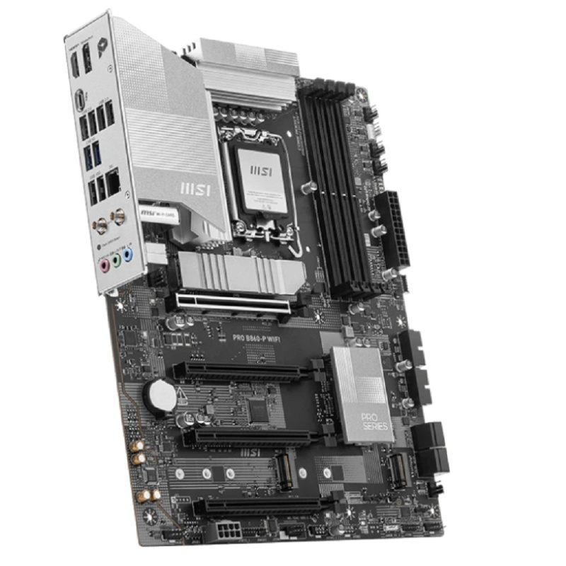 Фото  Материнская плата MSI PRO B860-P WIFI Soc-1851 Intel B860 4xDDR5 ATX AC`97 8ch(7.1) 5Gigabit RAID+HDMI+DP