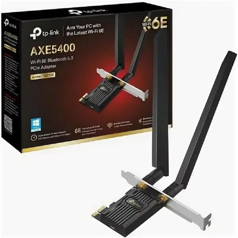 Фото  TP-Link Archer TXE72E AXE5400 Трехдиапазонный беспроводной PCI Express-адаптер Wi-Fi 6E с поддержкой Bluetooth 5.3