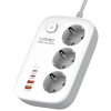 LDNIO SE3436  Сетевой удлинитель 2м  3 розетки  3250W  4 USB: QC 4.0+PD 3.0+PPS  GAN 65W  White
