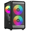 XASTRA Корпус A303M 3ARGB Black mATX/Mesh/ tempered glass / 2x140mm + 1x120mm ARGB PWM fans/ Door/  A303M-2FC14A-1FC12A-D