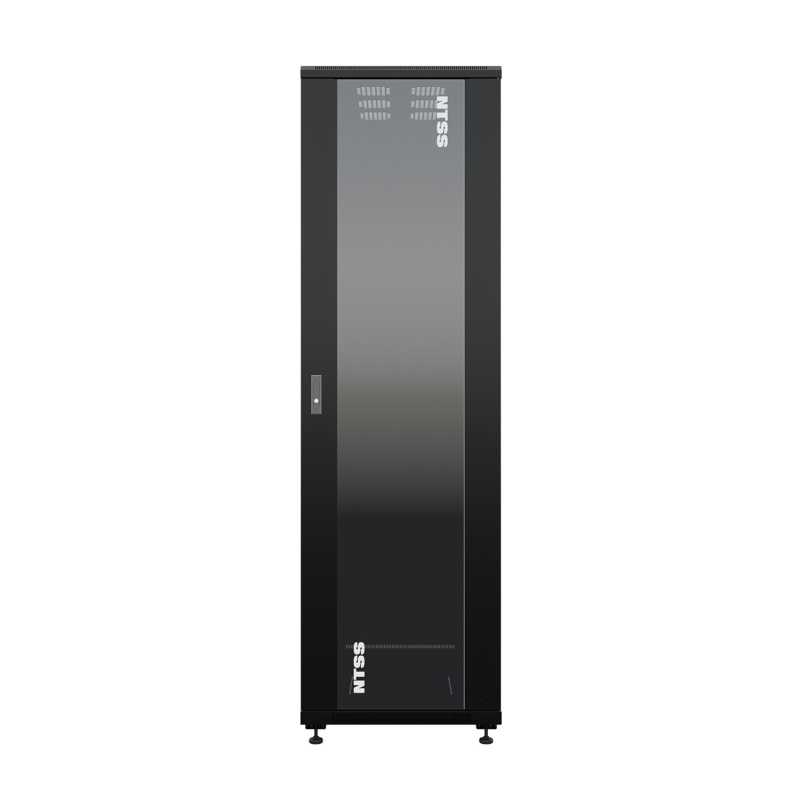 Фото  NTSS Шкаф напольный универсальный серверный NTSS R 42U 600х1000мм, 4 профиля 19, двери стекло и сплошная металл, боковые стенки съемные, регулируемые 