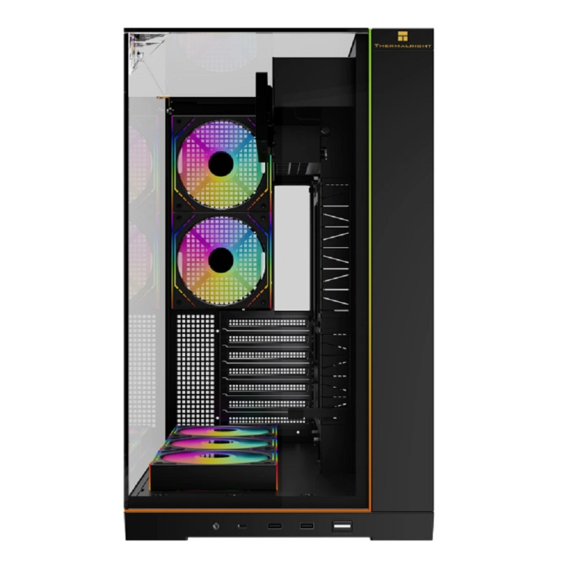 Фото  Thermalright Корпус TR-A70 Vision FAN5-M / Black / TG / 5x120mm ARGB PWM Fans / ARGB Strip / 9.16'' LCD screen / USB TYPE-C / ATX  / TRA70VF5MB
