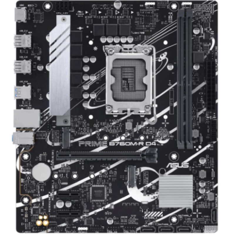 ASUS PRIME B760M-R D4 (Socket 1700  mATX  2xDDR4(64GB)  HDMI 2.1  1xPCIe 4.0x16 2xPCIe 4.0 x1   1xLA