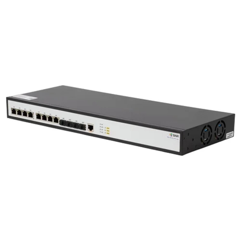 Фото  SNR SNR-S5310X-8TX-2AC Управляемый коммутатор уровня 2+, 8 портов 1/2.5/5/10GBASE-T, 4 порта 1/10G SFP+, два встроенных БП ~220V AC