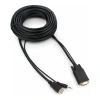 Кабель HDMI->VGA Cablexpert A-HDMI-VGA-03-10M, 19M/15M + 3.5Jack, медь, позол.разъемы, 10м, черный, пакет