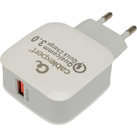 Cablexpert Зарядное устройство MP3A-PC-40 18Вт  3А  QC3.0  1xUSB  белый  пакет
