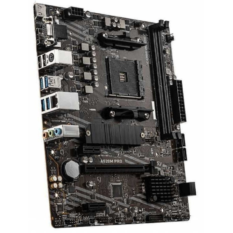 Фото  MSI A520M PRO {Soc-AM4 AMD A520 2xDDR4 mATX AC`97 8ch(7.1) GbLAN RAID+VGA+HDMI+DP}