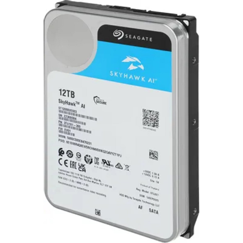 Фото  12TB Seagate SkyHawkAl (ST12000VE003) {SATA 6 Гбит/с, 7200 rpm, 256 mb buffer, для видеонаблюдения}