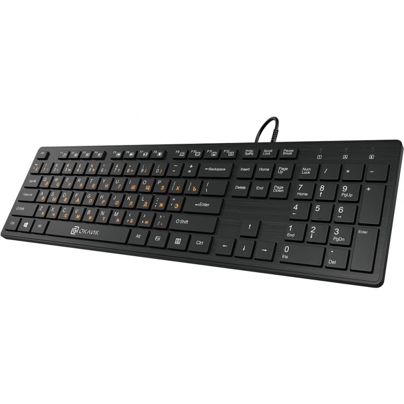 Фото  Клавиатура Oklick 520M2U черный/черный USB slim Multimedia [1061587]