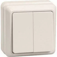 Фото  Iek EVO20-K33-10-DC ВС20-2-0-ОКм Выключатель 2кл 10А откр.уст. ОКТАВА (кремовый)