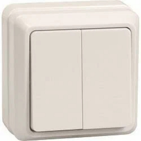 Фото  Iek EVO20-K33-10-DC ВС20-2-0-ОКм Выключатель 2кл 10А откр.уст. ОКТАВА (кремовый)