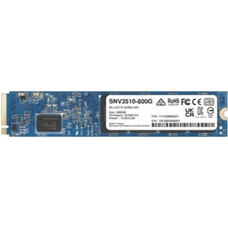Synology SNV3510-800G SSD SNV3000 Series PCIe 3.0 x4  M.2 22110  800GB  R3000 W1000 Mb s  IOPS 400K 