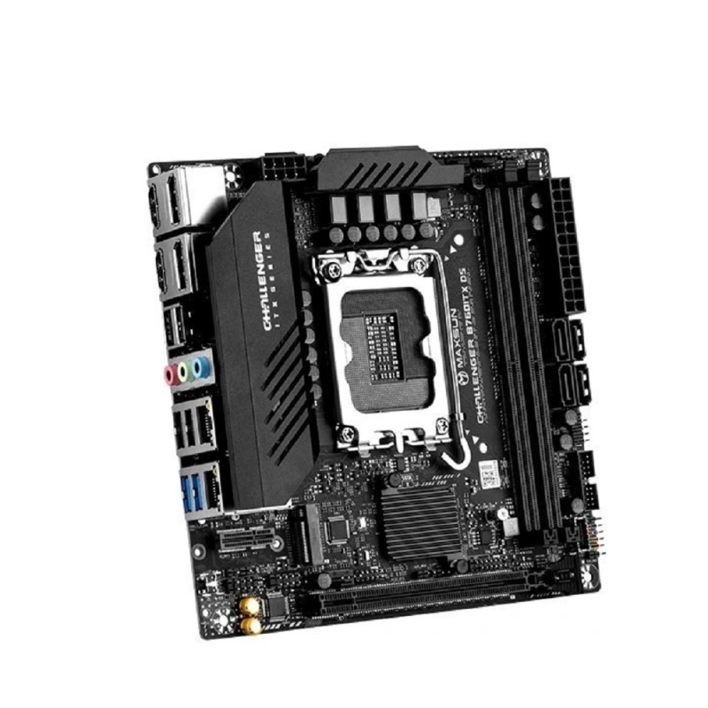 Фото  MAXSUN MS-Challenger B760ITX D5 (Socket 1700, mini-ITX, 2*DDR5, 2*HDMI/2*DP, 4*SATA3,  2*M.2, 1xPCI-E x16,  4*USB 2.0,  2 x USB 3.2 Gen1, LAN 1*1G/1*2