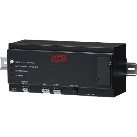 Фото  PowerCom DRU-1000 ИБП {OffLine, 1000VA/600W, крепление на DIN-рейку}