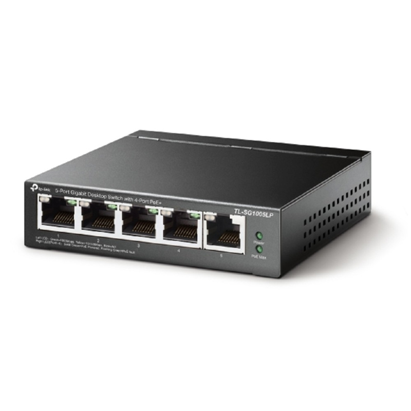 Фото  TP-Link TL-SG1005LP Настольный коммутатор с 5 гигабитными портами (4 порта PoE+)