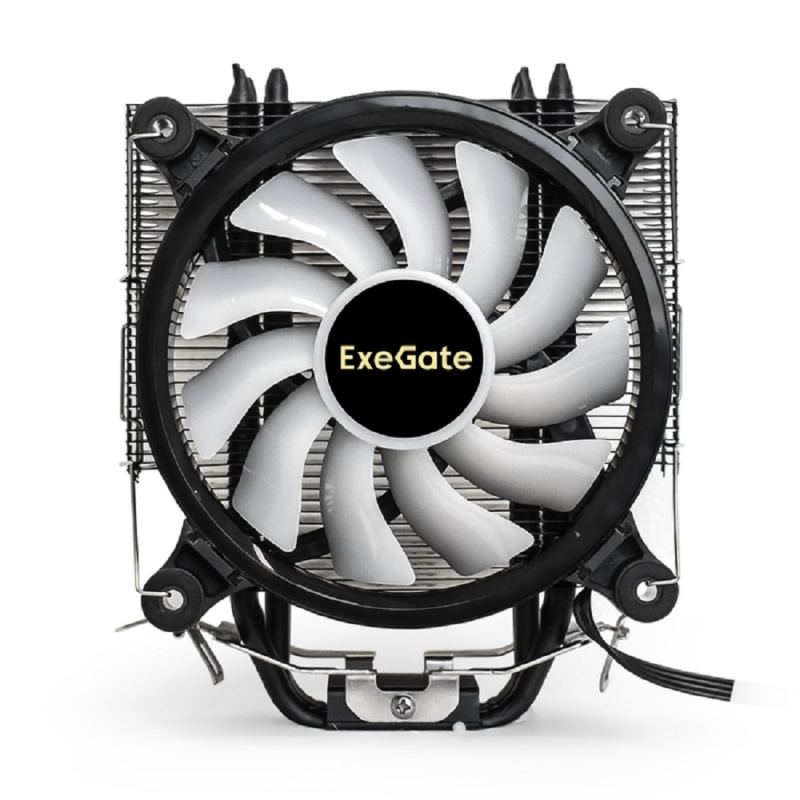 Фото  Exegate EX293667RUS Кулер ExeGate Dark Magic EXX400V2-PWM.RGB {Al+Cu, черное покрытие, 4 тепл.трубки, LGA775/1150/1151/1155/1156/1200/1700/AM2/AM2+/AM