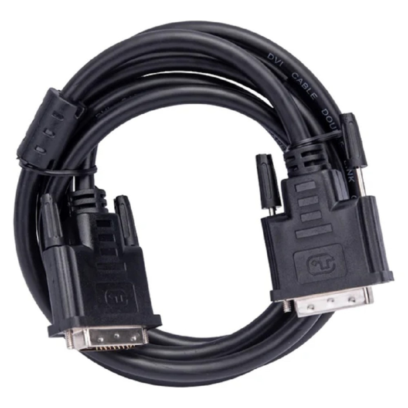 Фото  Cablexpert, Кабель DVI-D dual link 25M/25M, экран, феррит.кольца, CCS, 1.8м, черный, пакет (CC-DVI2L-BK-6)