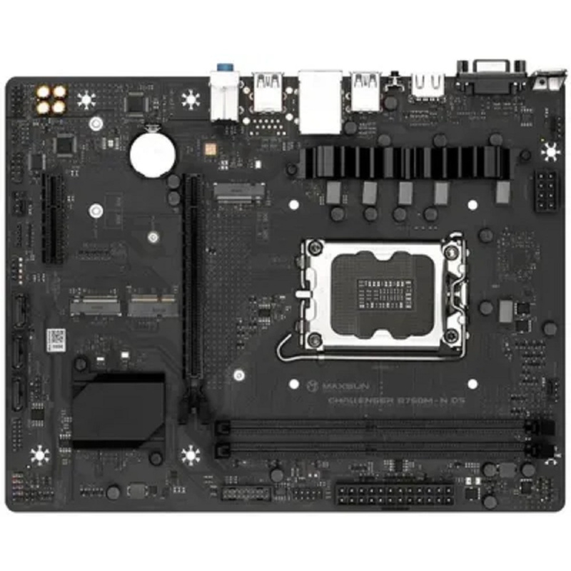 Фото  MAXSUN MS-Challenger B760M-N D5 V2 (Socket 1700, mATX, 2*DDR5, VGA/HDMI, 3*SATA3, 2*M.2, 1xPCI-E x16 /1xPCI-E x4, 4*USB 2.0,  2*USB 3.2 Gen1 , LAN 1*1
