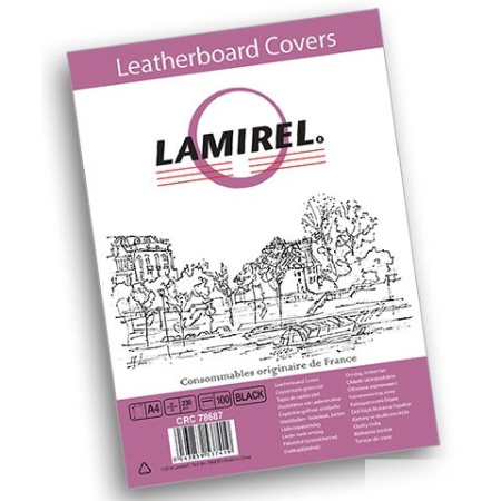 Обложки Lamirel Delta A4  картонные  с тиснением под кожу   цвет: черный  250г м?  100шт (LA(CRC)-78