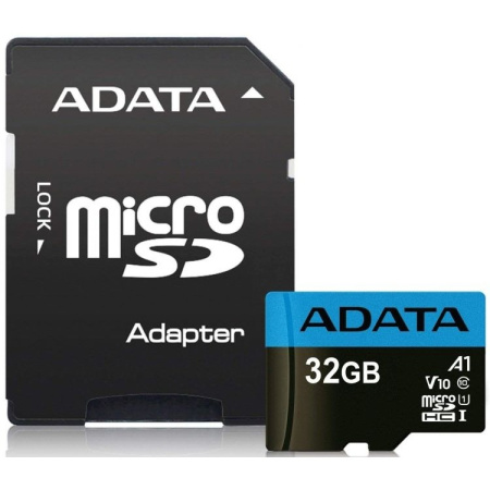 Micro SecureDigital 32Gb A-DATA AUSDH32GUICL10A1-RA1 {MicroSDHC Class 10 UHS-I  SD adapter}