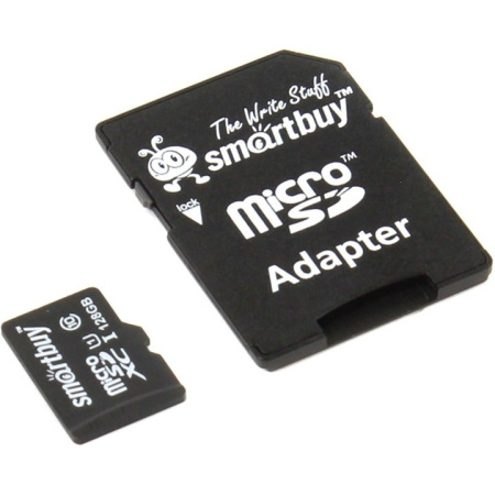 Micro SecureDigital 128Gb Smart buy SB128GBSDCL10-01 {Micro SDHC Class 10  UHS-1  SD adapter}