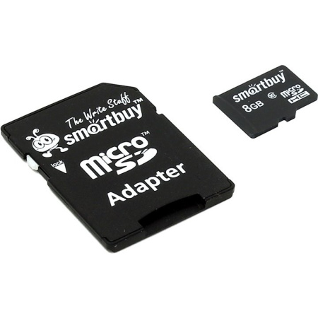 Micro SecureDigital 8Gb Smart buy SB8GBSDCL10-01 {Micro SDHC Class 10  SD adapter}